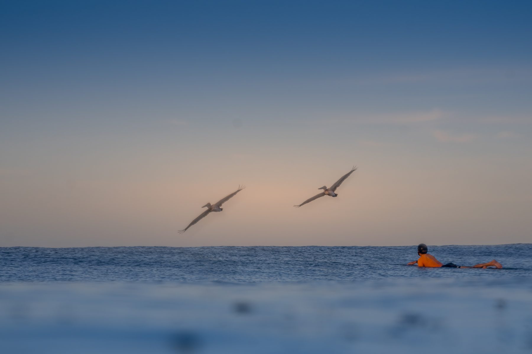 Golden-hour paddle out